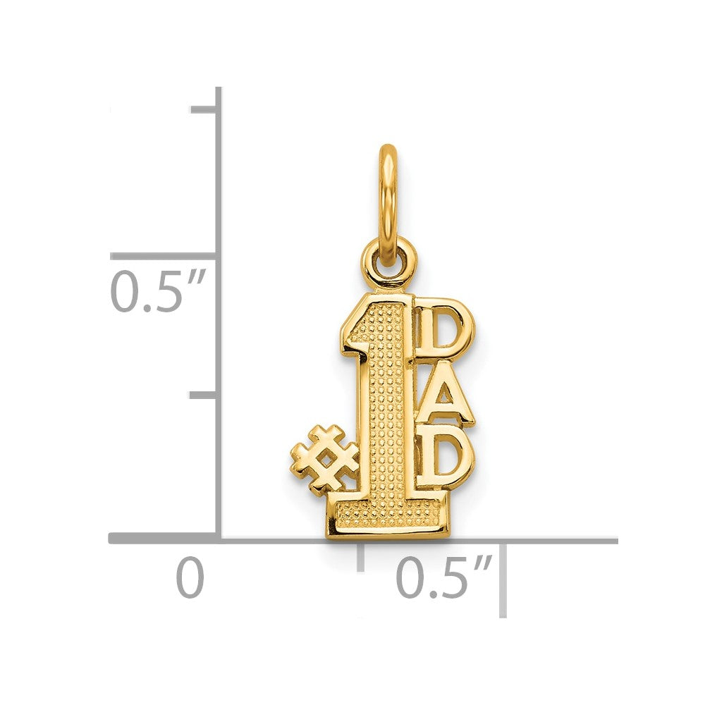 #1 DAD Charm in 10k Yellow Gold