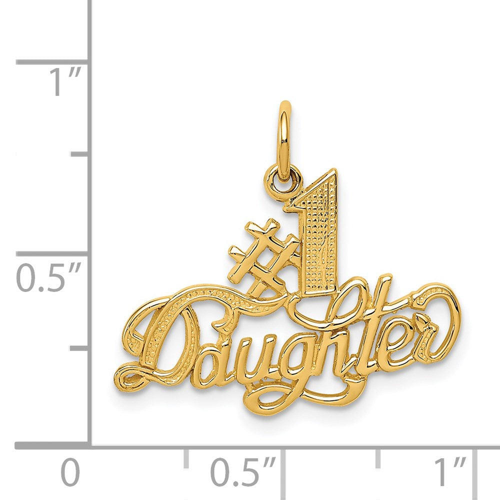 #1 DAUGHTER Charm in 14k Yellow Gold