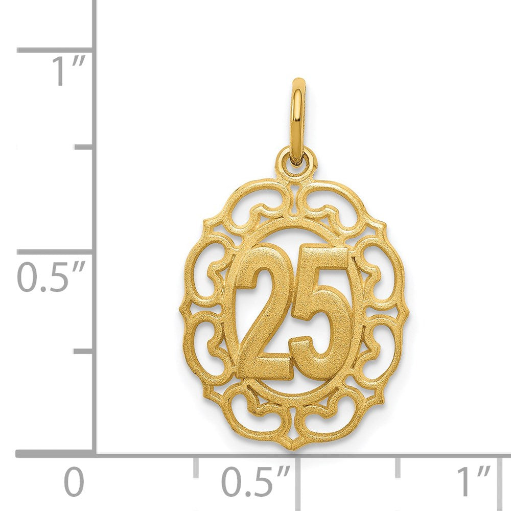 # 25 in Oval Pendant in 14k Yellow Gold