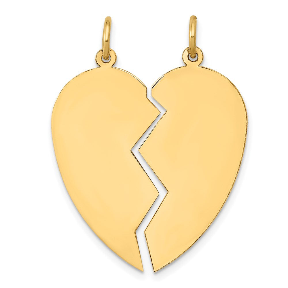 2 piece Heart Charm Set in 14k Yellow Gold