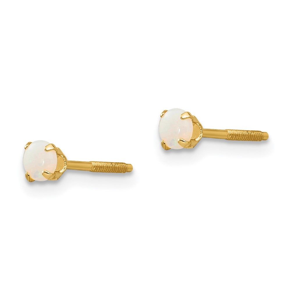 Madi K 3mm Opal Earrings in 14k Yellow Gold