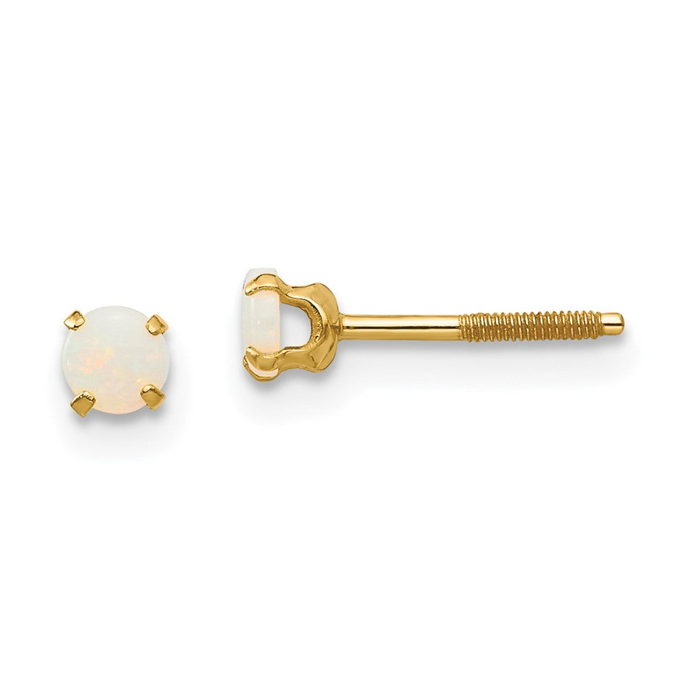 Madi K 3mm Opal Earrings in 14k Yellow Gold
