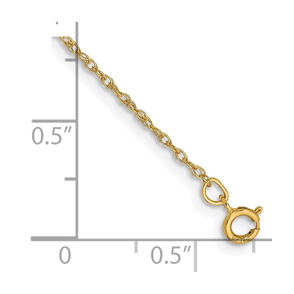 9-inch .8mm Light Baby Rope with Spring Ring Clasp Anklet in 14k Yellow Gold
