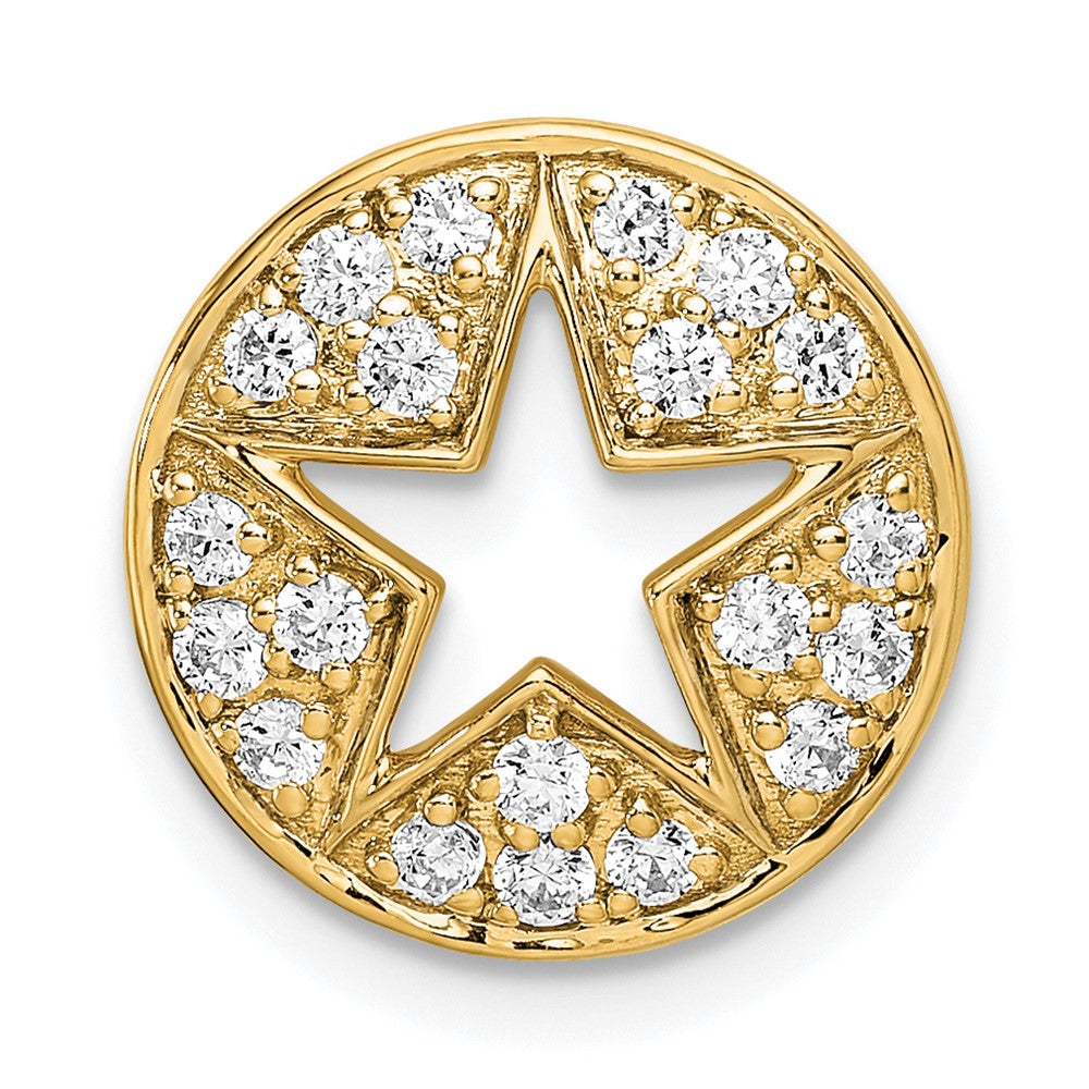 Lab Grown Diamond VS/SI FGH Circle Cut-out Star Pendant in 14k Yellow Gold