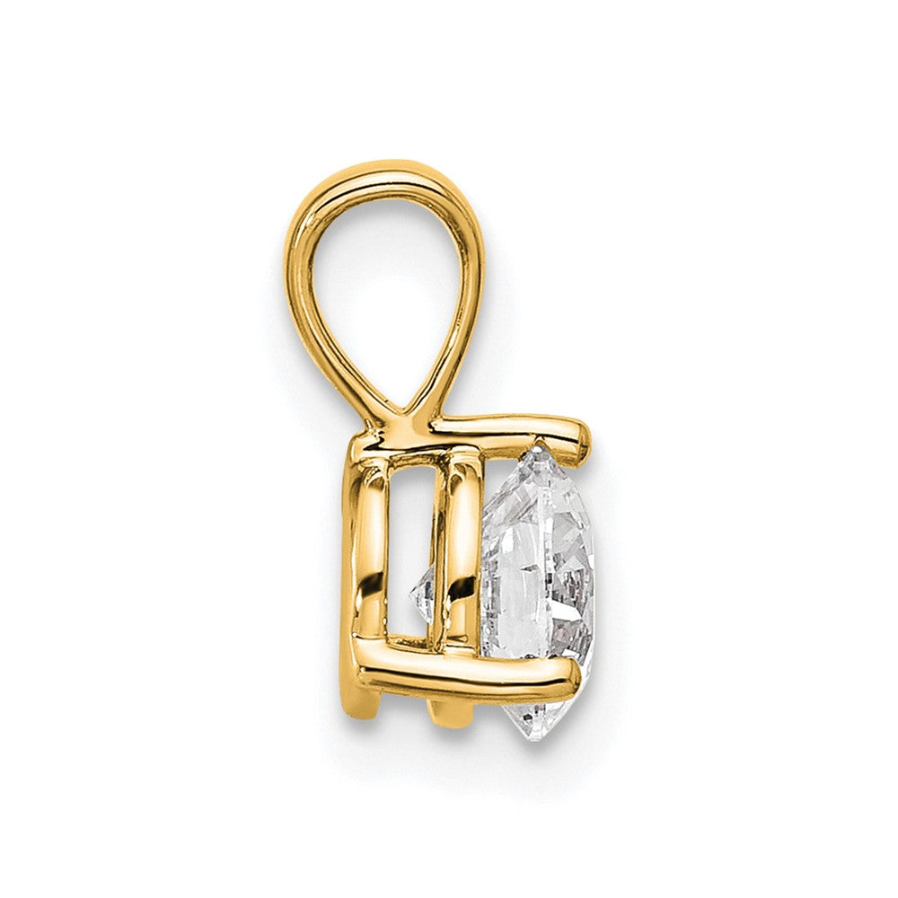 14ky 3/4ct Round Lab Grown Diamond VS/SI FGH 3-Prong Solitaire Pendant in 14k Yellow Gold