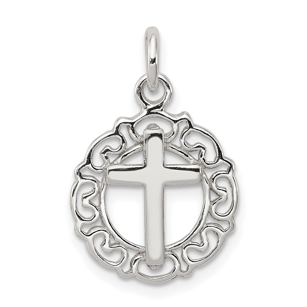 Circle & Cross Pendant in Sterling Silver