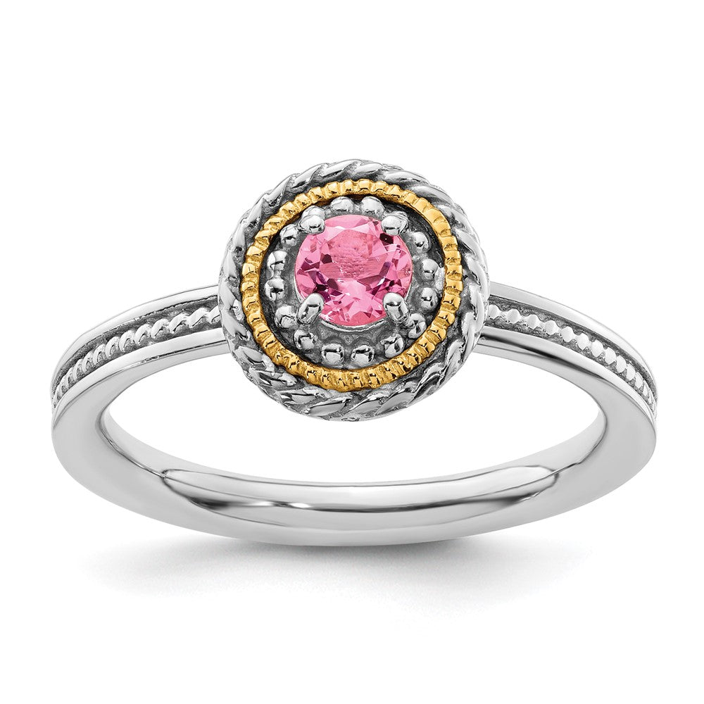Sterling Silver & 14k Stackable Expressions Pink Tourmaline Ring
