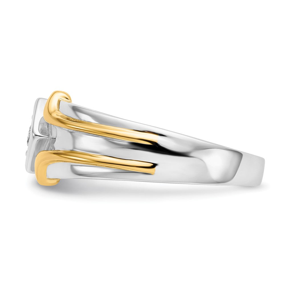 Two-Tone Lab Grown Diamond VS/SI FGH Men's Ring in 14k Yellow & White Gold