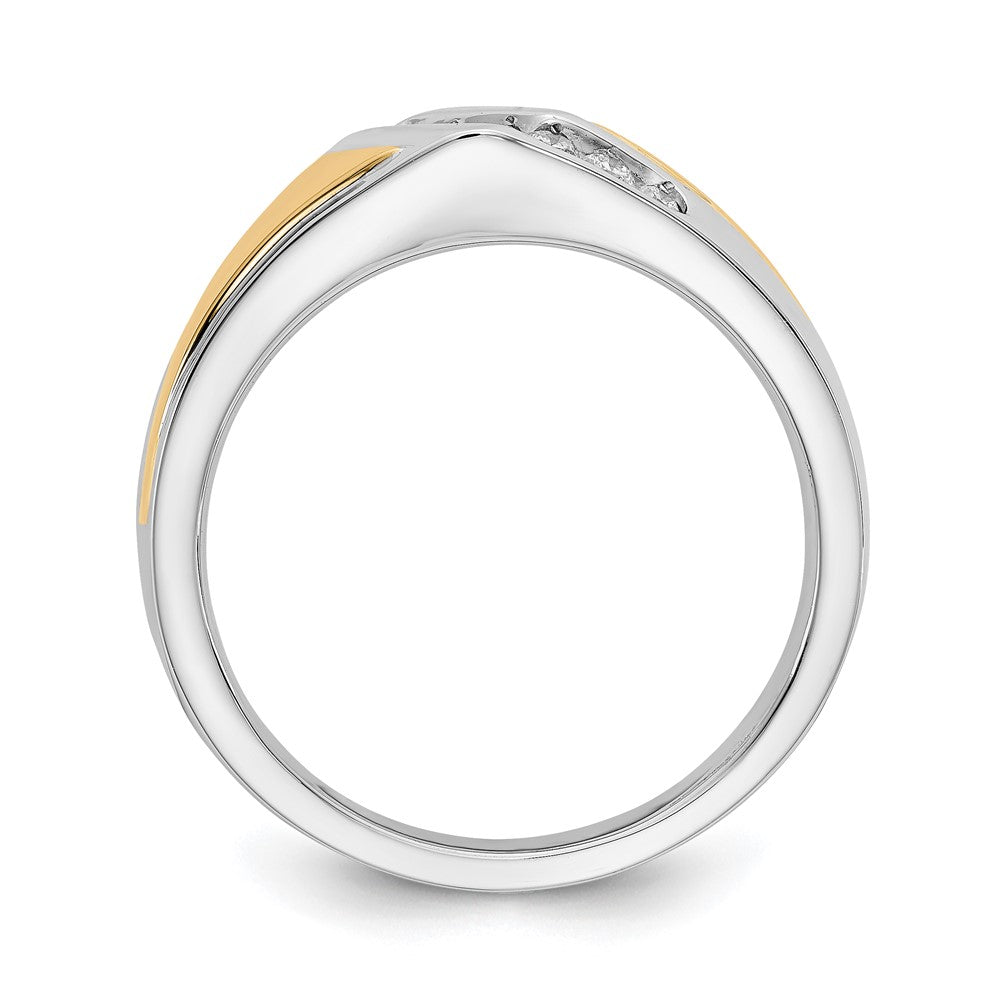 Two-Tone Lab Grown Diamond VS/SI FGH Mens Ring in 14k Yellow & White Gold