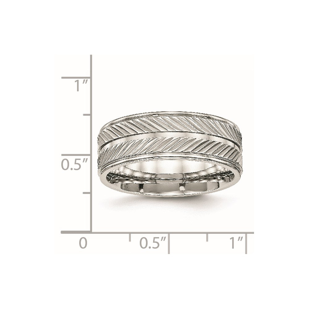 Polished 8mm Grooved Ring in Stainless Steel