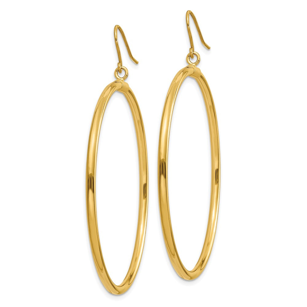 Tube Hoop Dangle Earrings in 14k Yellow Gold