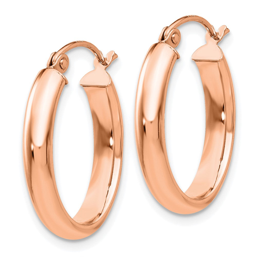 Polished Oval Tube Hoop Earrings in 14k Rose Gold