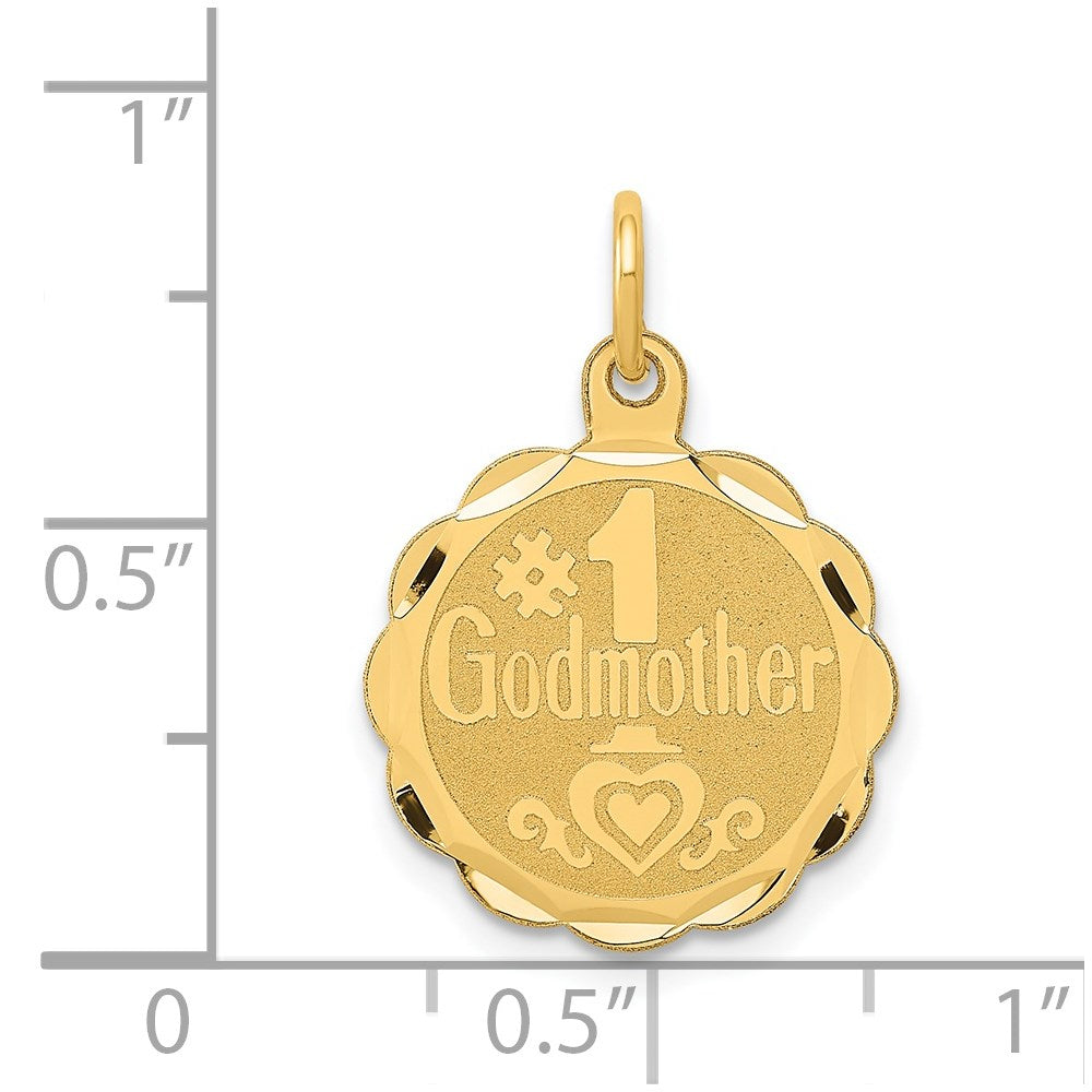 #1 GODMOTHER Charm in 14k Yellow Gold