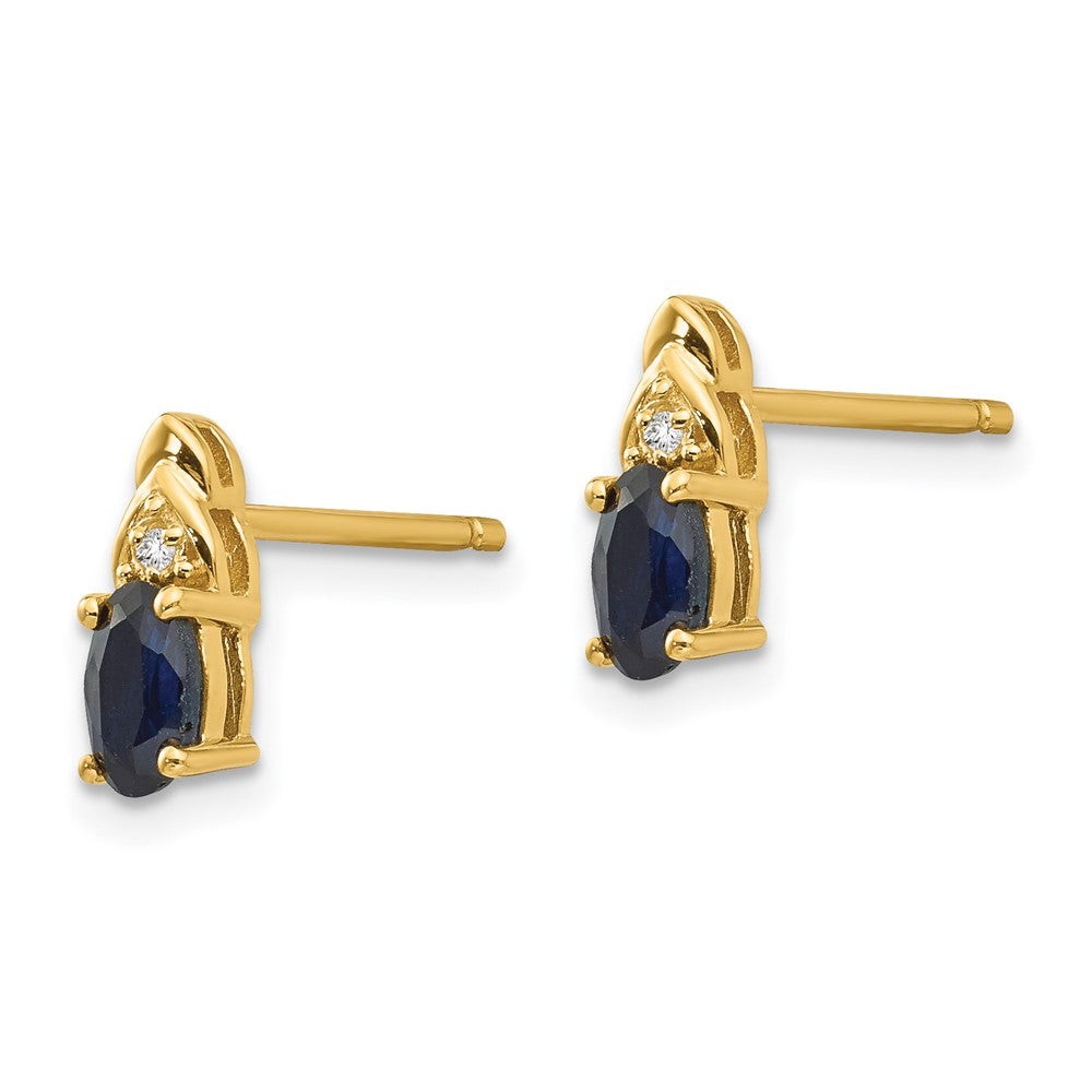 Sapphire & Diamond Earrings in 14k Yellow Gold