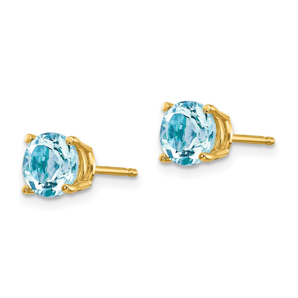 Aquamarine Earrings in 14k Yellow Gold