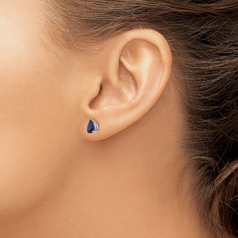 Sapphire Earrings in 14k White Gold