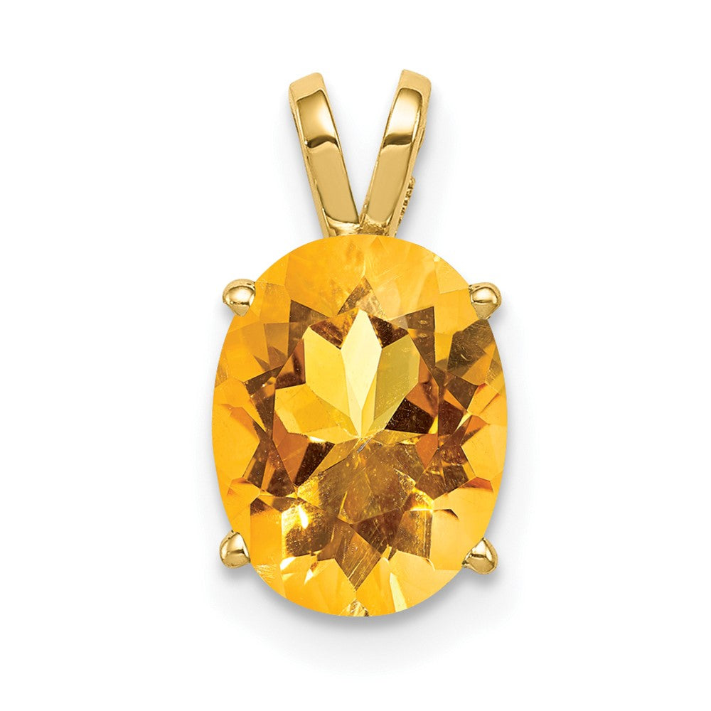 9x7mm Oval Citrine pendant in 14k Yellow Gold