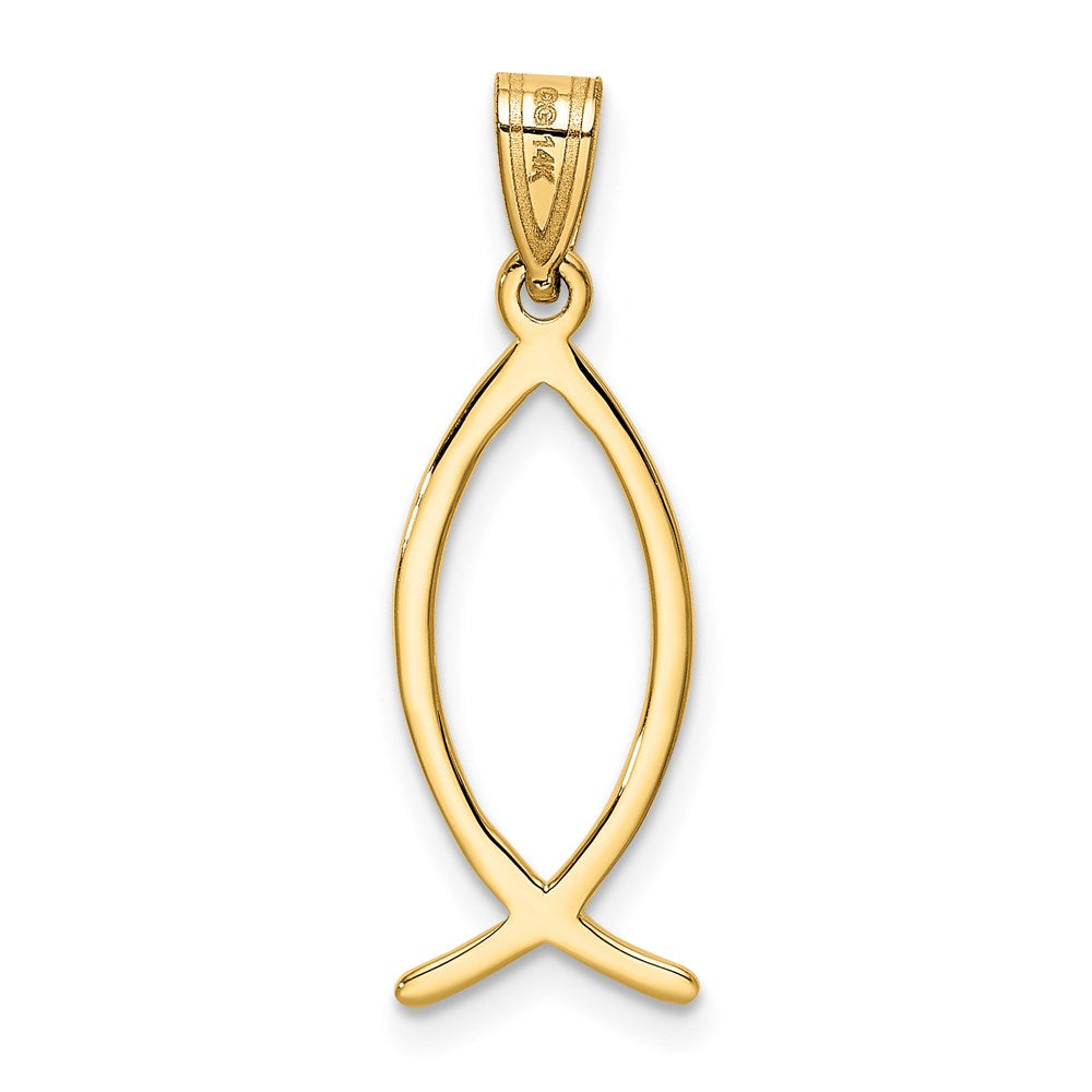 Ichthus Fish Charm in 14k Yellow Gold