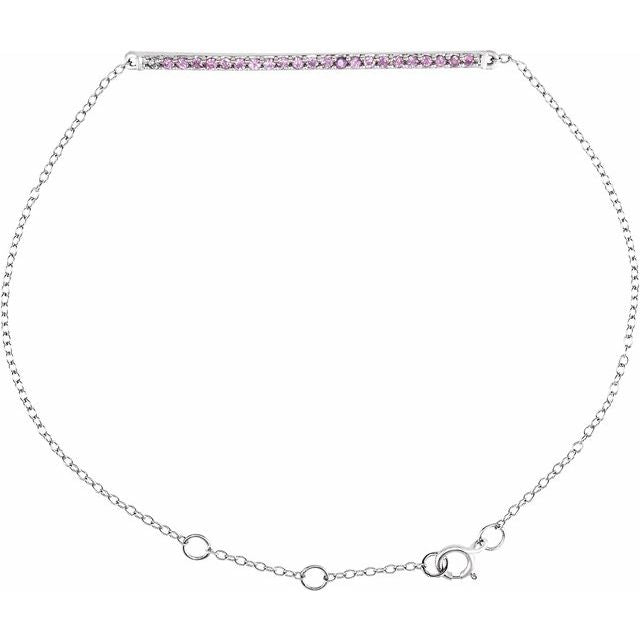 Natural Pink Sapphire 8" Bracelet