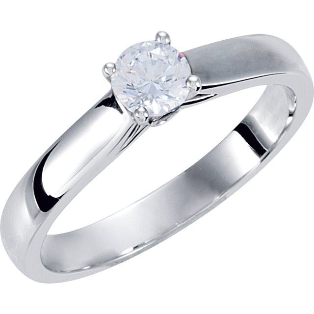 Round 1/2 CTW Diamond Solitaire Engagement Ring with Accent
