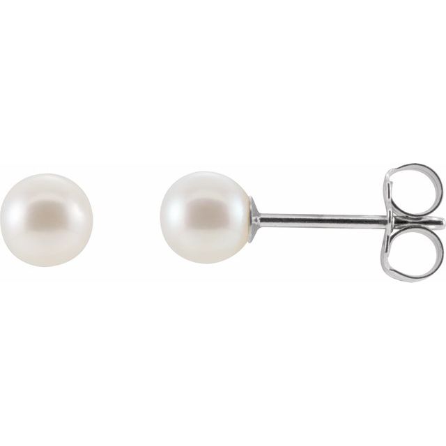 Cultured White Freshwater Pearl Earrings