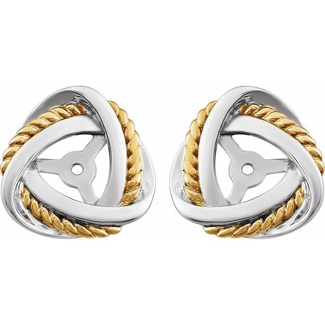 14K White/Yellow Gold-Plated Earring Jackets