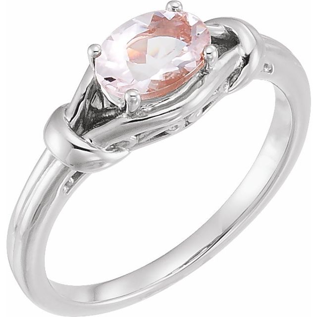 7x5mm Natural Pink Morganite Knot Ring