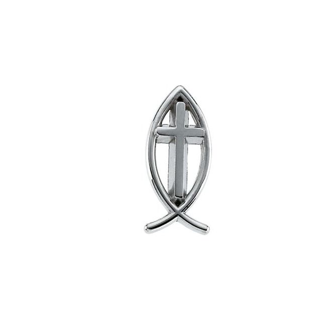 17x8mm Ichthus with Cross Lapel Pin