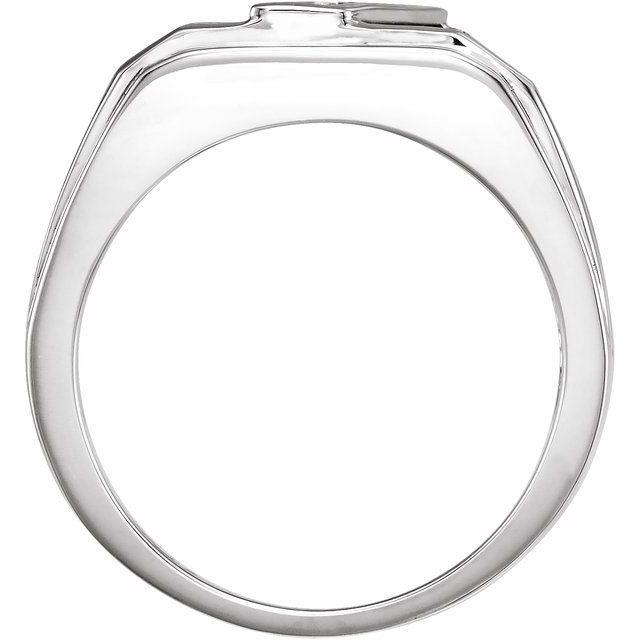 Natural Black Onyx & 1/8 CTW Natural Diamond Bezel-Set Ring