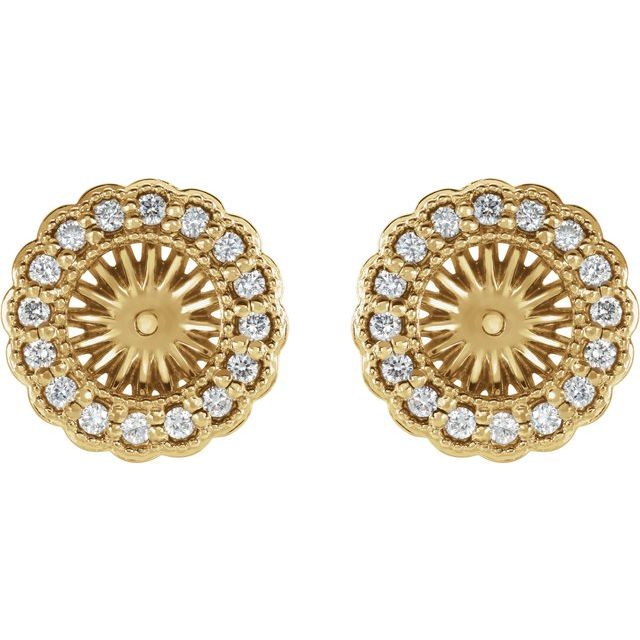 1/4 CTW Natural Diamond Earring Jackets with 6mm ID