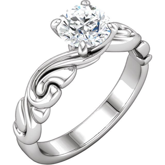 Continuum Sterling Silver 1 CT Natural Diamond Engagement Ring