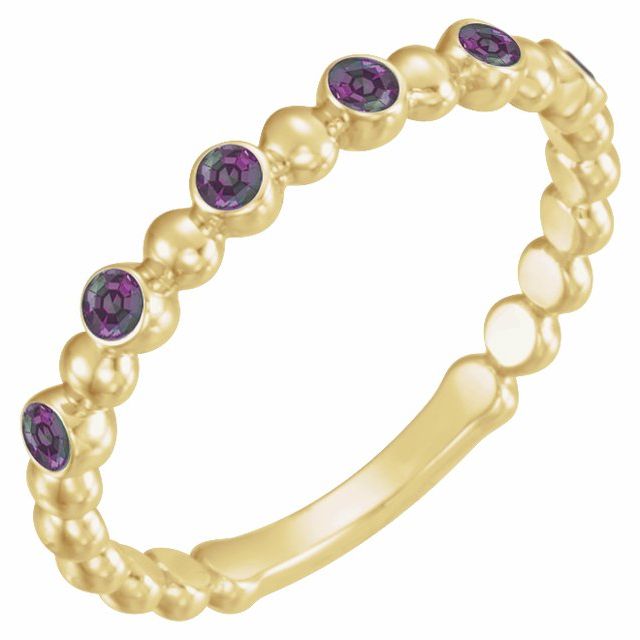 Round Natural Alexandrite Stackable Ring