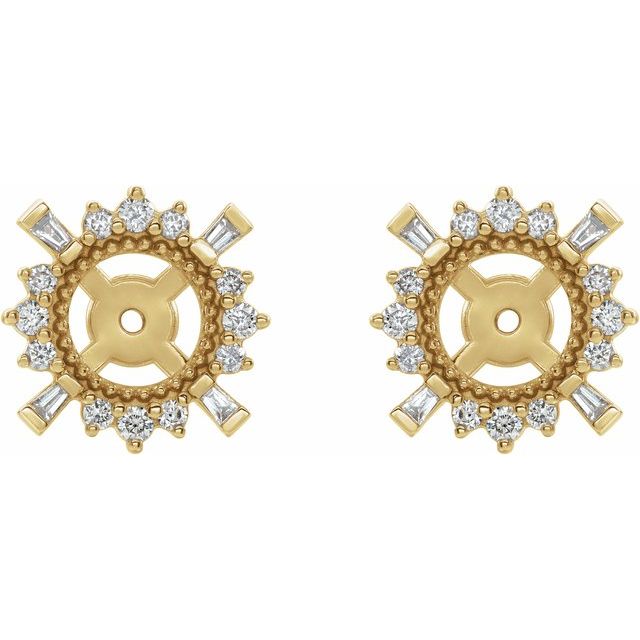1/6 CTW Natural Diamond Halo-Style Earring Jackets with 4.9mm ID