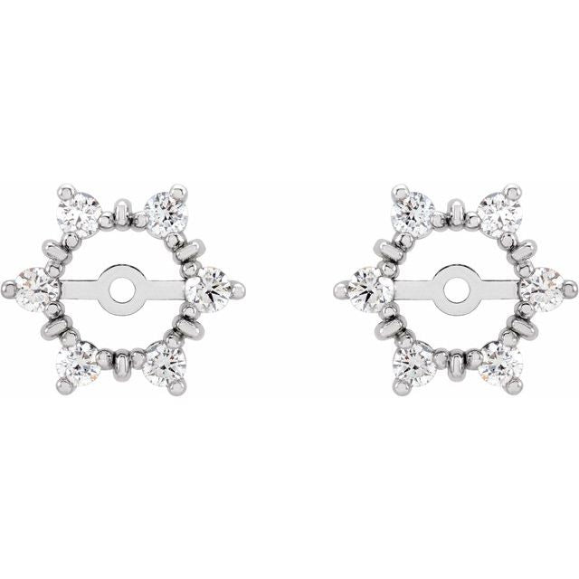 1/4 CTW Natural Diamond Earring Jackets with 4.7mm ID