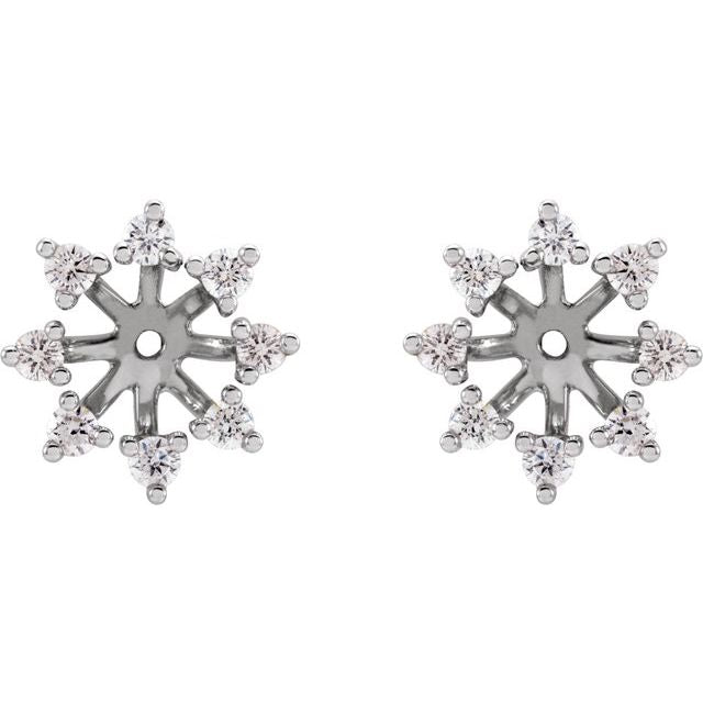 1/2 CTW Natural Diamond Earring Jackets with 6mm ID