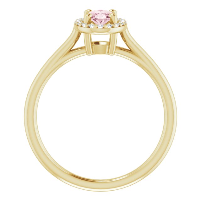 Oval Natural Pink Morganite & 1/10 CTW Natural Diamond Ring