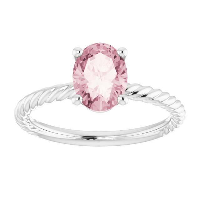 Oval Natural Pink Morganite Ring