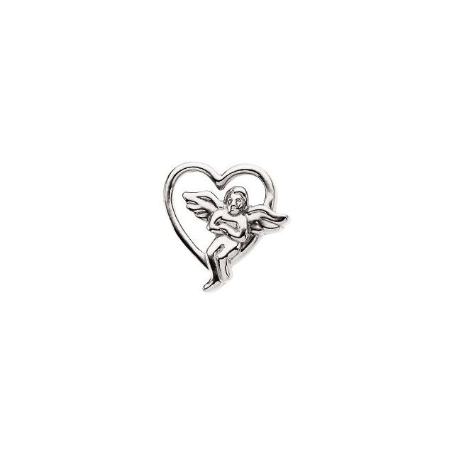 9x9mm Heart with Angel Lapel Pin