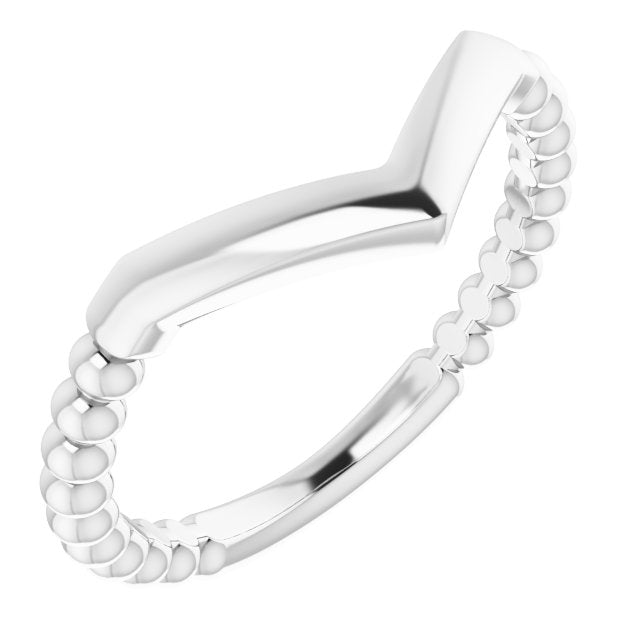 Stackable Beaded "V" Ring
