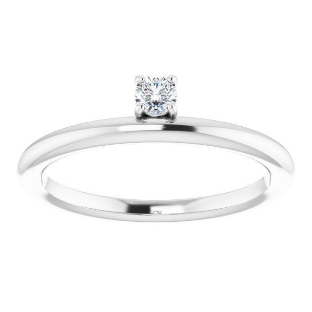 Round 1/10 CT Lab-Grown Diamond Stackable Ring