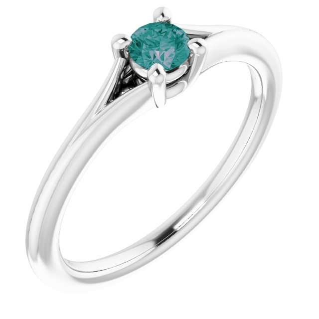 Round Lab-Grown Alexandrite Youth Solitaire Ring