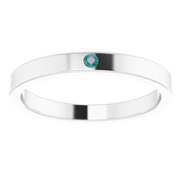 Round Natural Alexandrite Family Stackable Ring