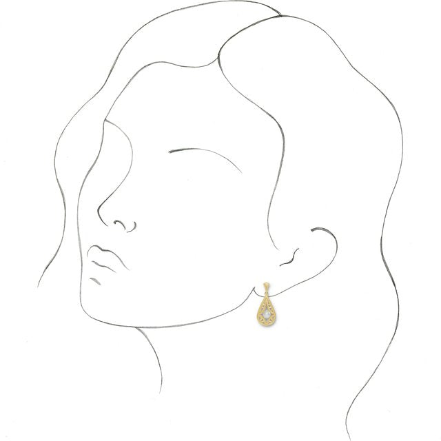 Cultured White Freshwater Pearl Vintage-Inspired Earrings