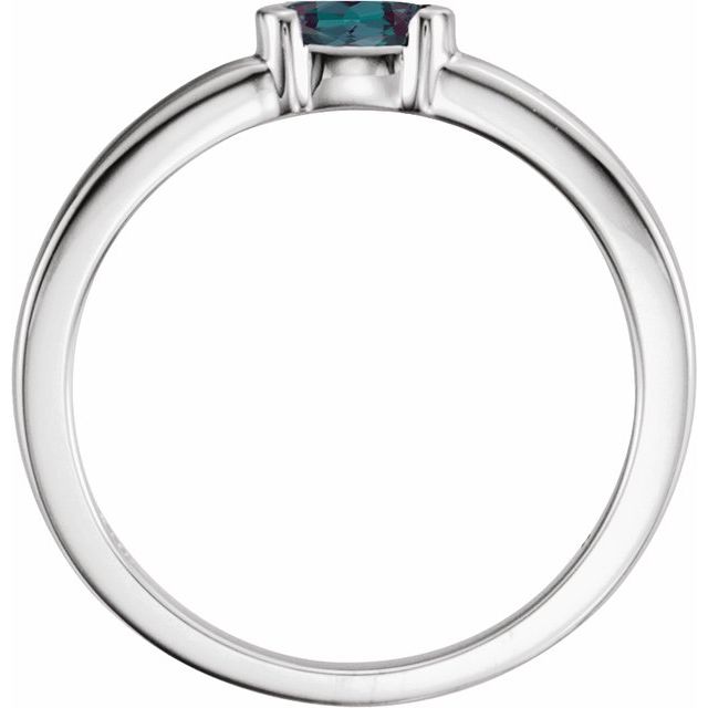 Oval Lab-Grown Alexandrite Family Stackable Ring