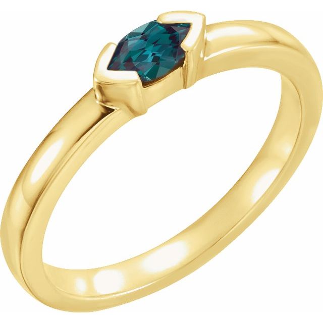 Marquise Lab-Grown Alexandrite Family Stackable Ring