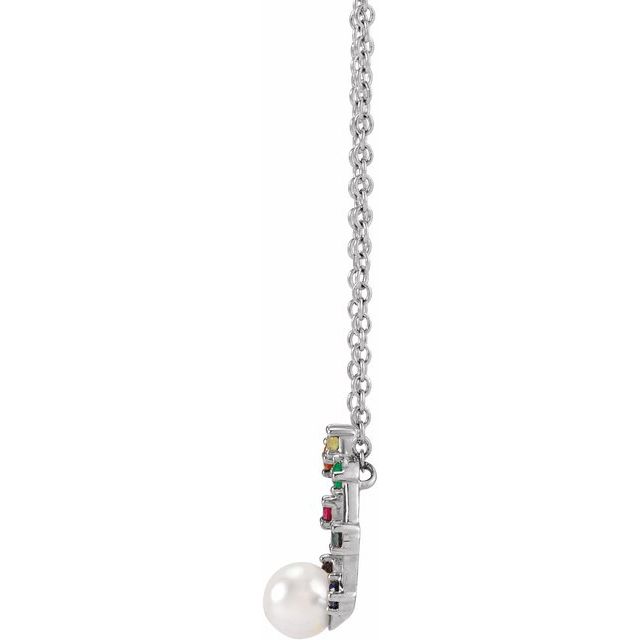 Akoya Cultured Pearl Hold You Forever Rainbow Baby Necklace