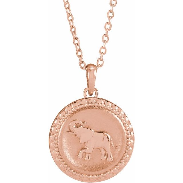 Elephant Disc Necklace