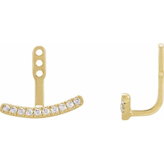 Round 1/5 CTW Lab-Grown Diamond Curved Bar Earring Jackets