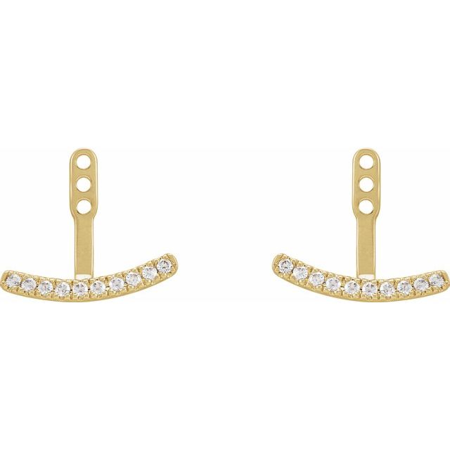 Round 1/5 CTW Lab-Grown Diamond Curved Bar Earring Jackets