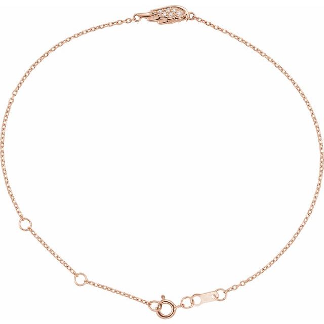 Angel Wing Diamond Necklace for Women 14K Gold Charm G I1 (G-H/I1